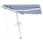 vidaXL Toldo manual retráctil con luz LED azul y blanco 300x250 cm vidaXL Toldo manual retráctil con luz LED azul y blanco 300x250 cm