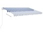 vidaXL Toldo manual retráctil con luz LED azul y blanco 300x250 cm vidaXL Toldo manual retráctil con luz LED azul y blanco 300x250 cm