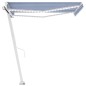 vidaXL Toldo manual retráctil con luz LED azul y blanco 300x250 cm vidaXL Toldo manual retráctil con luz LED azul y blanco 300x250 cm