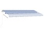 vidaXL Toldo retráctil manual con LED azul y blanco 400x300 cm vidaXL Toldo retráctil manual con LED azul y blanco 400x300 cm