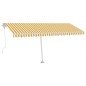 vidaXL Toldo de pie automático amarillo y blanco 500x300 cm vidaXL Toldo de pie automático amarillo y blanco 500x300 cm