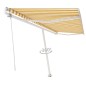 vidaXL Toldo de pie automático amarillo y blanco 500x300 cm vidaXL Toldo de pie automático amarillo y blanco 500x300 cm