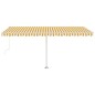 vidaXL Toldo de pie automático amarillo y blanco 500x300 cm vidaXL Toldo de pie automático amarillo y blanco 500x300 cm