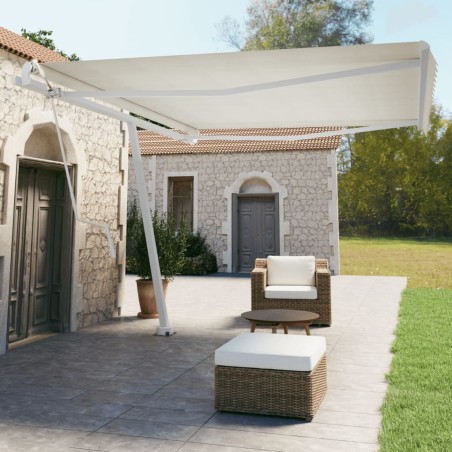 vidaXL Toldo de pie automático crema 450x350 cm