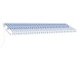 vidaXL Toldo automático LED sensor de viento azul y blanco 600x300 cm vidaXL Toldo automático LED sensor de viento azul y blanco 600x300 cm