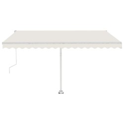 vidaXL Toldo automático con LED y sensor de viento crema 400x350 cm