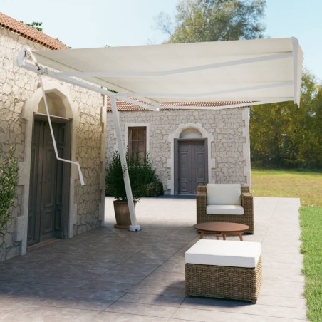 vidaXL Toldo de pie automático crema 600x350 cm