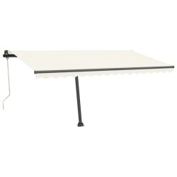 vidaXL Toldo automático con LED y sensor de viento crema 450x350 cm