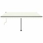 vidaXL Toldo automático con LED y sensor de viento crema 450x350 cm vidaXL Toldo automático con LED y sensor de viento crema 450x350 cm