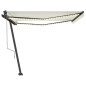 vidaXL Toldo automático con LED y sensor de viento crema 450x350 cm vidaXL Toldo automático con LED y sensor de viento crema 450x350 cm