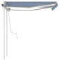 vidaXL Toldo manual retráctil con luz LED azul y blanco 3x2,5 m vidaXL Toldo manual retráctil con luz LED azul y blanco 3x2,5 m