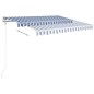 vidaXL Toldo manual retráctil con luz LED azul y blanco 3x2,5 m vidaXL Toldo manual retráctil con luz LED azul y blanco 3x2,5 m