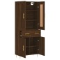 vidaXL Aparador alto madera contrachapada marrón roble 69,5x34x180 cm