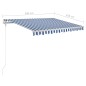vidaXL Toldo manual retráctil con luz LED azul y blanco 3x2,5 m vidaXL Toldo manual retráctil con luz LED azul y blanco 3x2,5 m