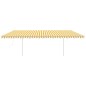 vidaXL Toldo automático LED sensor de viento amarillo y blanco 6x3 m