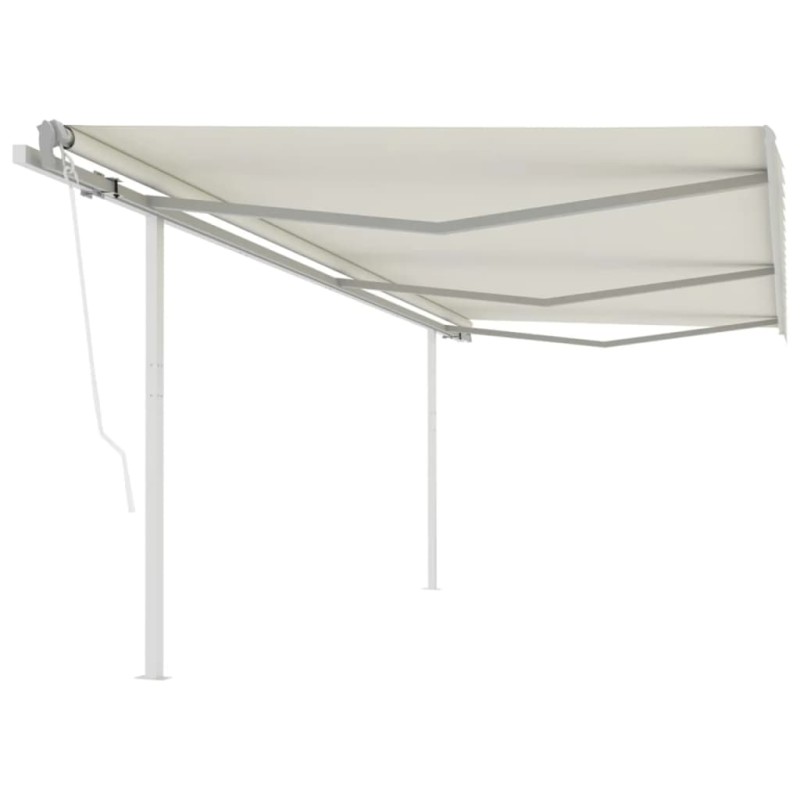 vidaXL Toldo retráctil automático con postes crema 6x3,5 m vidaXL Toldo retráctil automático con postes crema 6x3,5 m