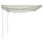 vidaXL Toldo retráctil automático con postes crema 6x3,5 m vidaXL Toldo retráctil automático con postes crema 6x3,5 m