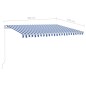 vidaXL Toldo retráctil automático con postes azul y blanco 4x3,5 m vidaXL Toldo retráctil automático con postes azul y blanco 4x3,5 m