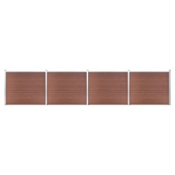 vidaXL Set de panel de valla WPC marrón 699x146 cm  