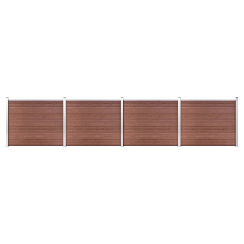 vidaXL Set de panel de valla WPC marrón 699x146 cm vidaXL Set de panel de valla WPC marrón 699x146 cm