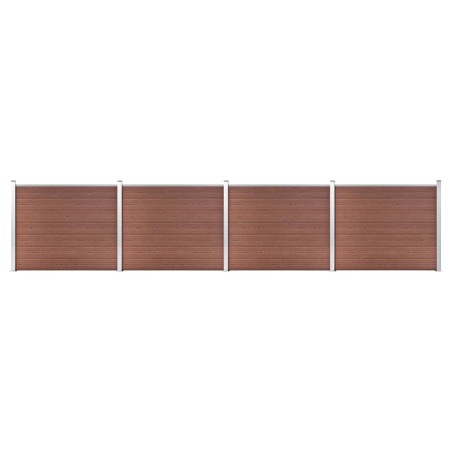 vidaXL Set de panel de valla WPC marrón 699x146 cm  