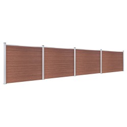 vidaXL Set de panel de valla WPC marrón 699x146 cm  