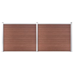 vidaXL Set de panel de valla WPC marrón 353x146 cm  