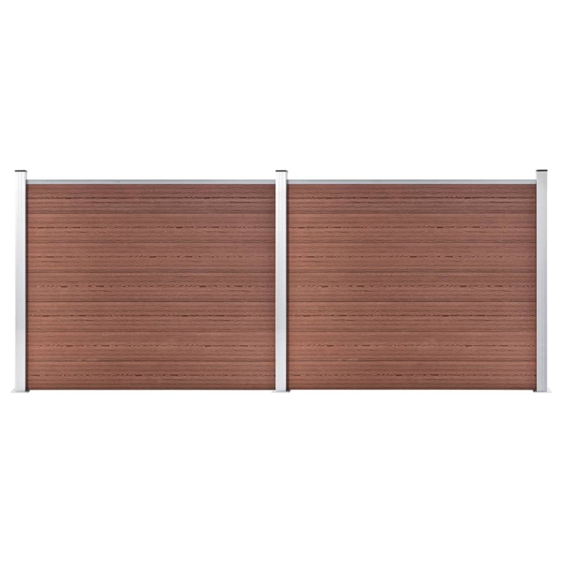 vidaXL Set de panel de valla WPC marrón 353x146 cm  