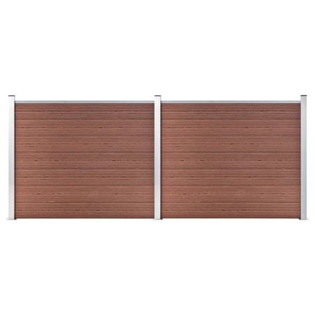 vidaXL Set de panel de valla WPC marrón 353x146 cm  