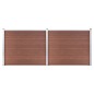 vidaXL Set de panel de valla WPC marrón 353x146 cm  
