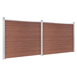 vidaXL Set de panel de valla WPC marrón 353x146 cm  