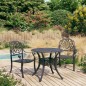 vidaXL Mesa y sillas de bistró 3 piezas aluminio fundido negro