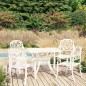 vidaXL Mesa y sillas de bistró 5 piezas aluminio fundido blanco vidaXL Mesa y sillas de bistró 5 piezas aluminio fundido blanco