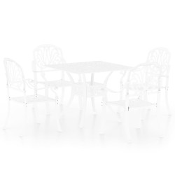 vidaXL Mesa y sillas de bistró 5 piezas aluminio fundido blanco