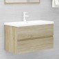 vidaXL Mueble con lavabo madera de ingeniería roble Sonoma vidaXL Mueble con lavabo madera de ingeniería roble Sonoma