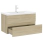 vidaXL Mueble con lavabo madera de ingeniería roble Sonoma vidaXL Mueble con lavabo madera de ingeniería roble Sonoma