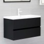 vidaXL Mueble con lavabo madera de ingeniería negro vidaXL Mueble con lavabo madera de ingeniería negro