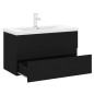 vidaXL Mueble con lavabo madera de ingeniería negro vidaXL Mueble con lavabo madera de ingeniería negro