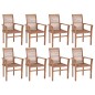 vidaXL Sillas de comedor apilables 8 unidades madera de teca maciza vidaXL Sillas de comedor apilables 8 unidades madera de teca maciza