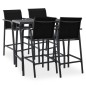 vidaXL Conjunto de bar para jardín 5 piezas negro vidaXL Conjunto de bar para jardín 5 piezas negro