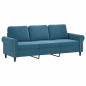 vidaXL Sofá de 3 plazas con cojines terciopelo azul 180 cm vidaXL Sofá de 3 plazas con cojines terciopelo azul 180 cm