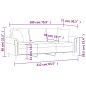 vidaXL Sofá de 3 plazas con cojines terciopelo azul 180 cm vidaXL Sofá de 3 plazas con cojines terciopelo azul 180 cm