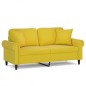 vidaXL Sofá de 2 plazas con cojines terciopelo amarillo 140 cm vidaXL Sofá de 2 plazas con cojines terciopelo amarillo 140 cm