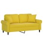 vidaXL Sofá de 2 plazas con cojines terciopelo amarillo 140 cm vidaXL Sofá de 2 plazas con cojines terciopelo amarillo 140 cm