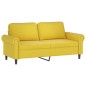 vidaXL Sofá de 2 plazas con cojines terciopelo amarillo 140 cm vidaXL Sofá de 2 plazas con cojines terciopelo amarillo 140 cm