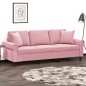vidaXL Sofá de 3 plazas con cojines terciopelo rosa 180 cm vidaXL Sofá de 3 plazas con cojines terciopelo rosa 180 cm