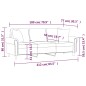 vidaXL Sofá de 3 plazas con cojines terciopelo rosa 180 cm vidaXL Sofá de 3 plazas con cojines terciopelo rosa 180 cm