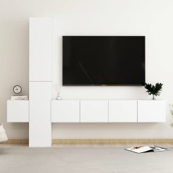 vidaXL Set de muebles de salón TV 5 piezas madera de ingeniería blanco