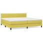 vidaXL Cama box spring con colchón tela verde 200x200 cm