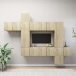 vidaXL Set muebles de salón TV 10 pzas madera ingeniería roble Sonoma